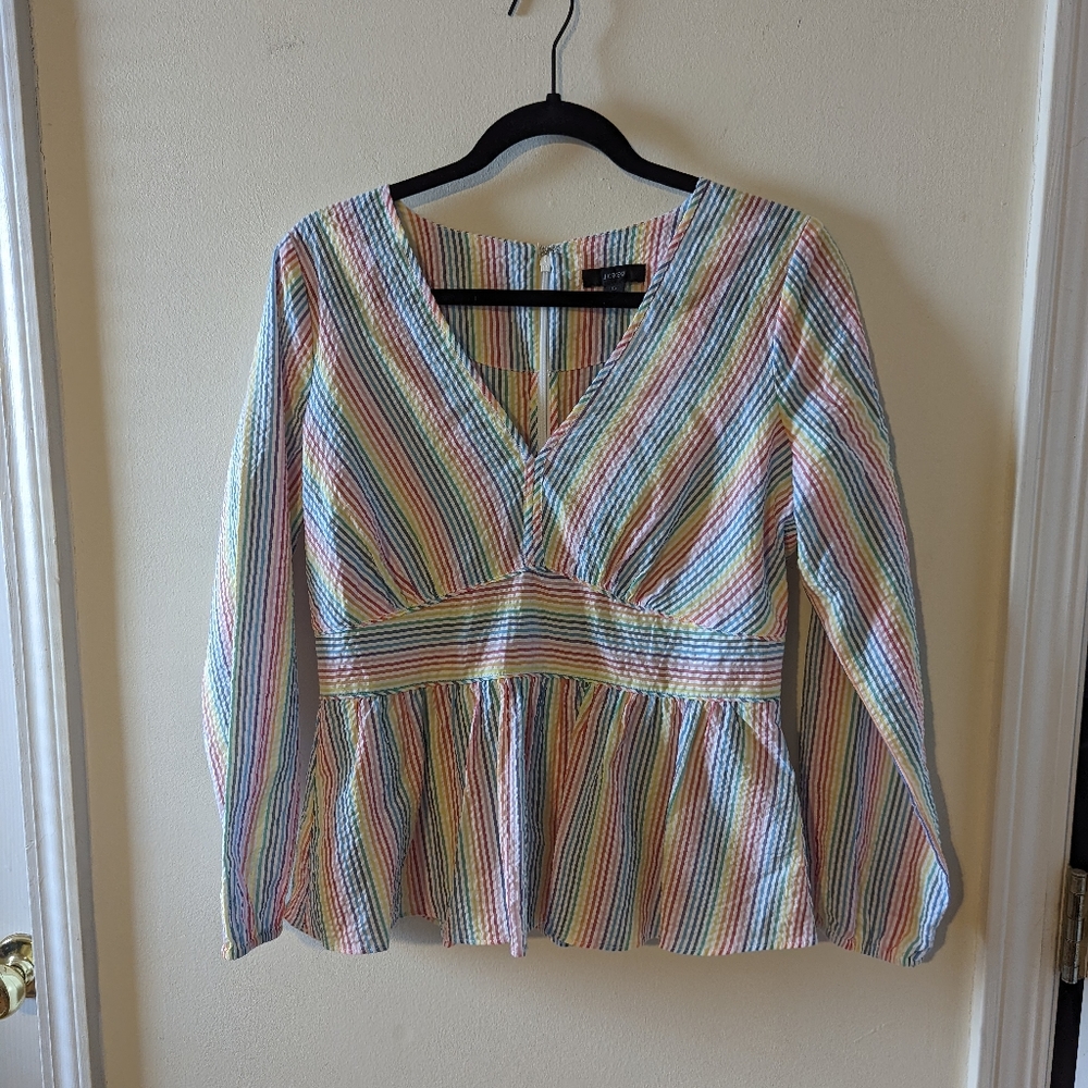 J.Crew Rainbow Stripe Top